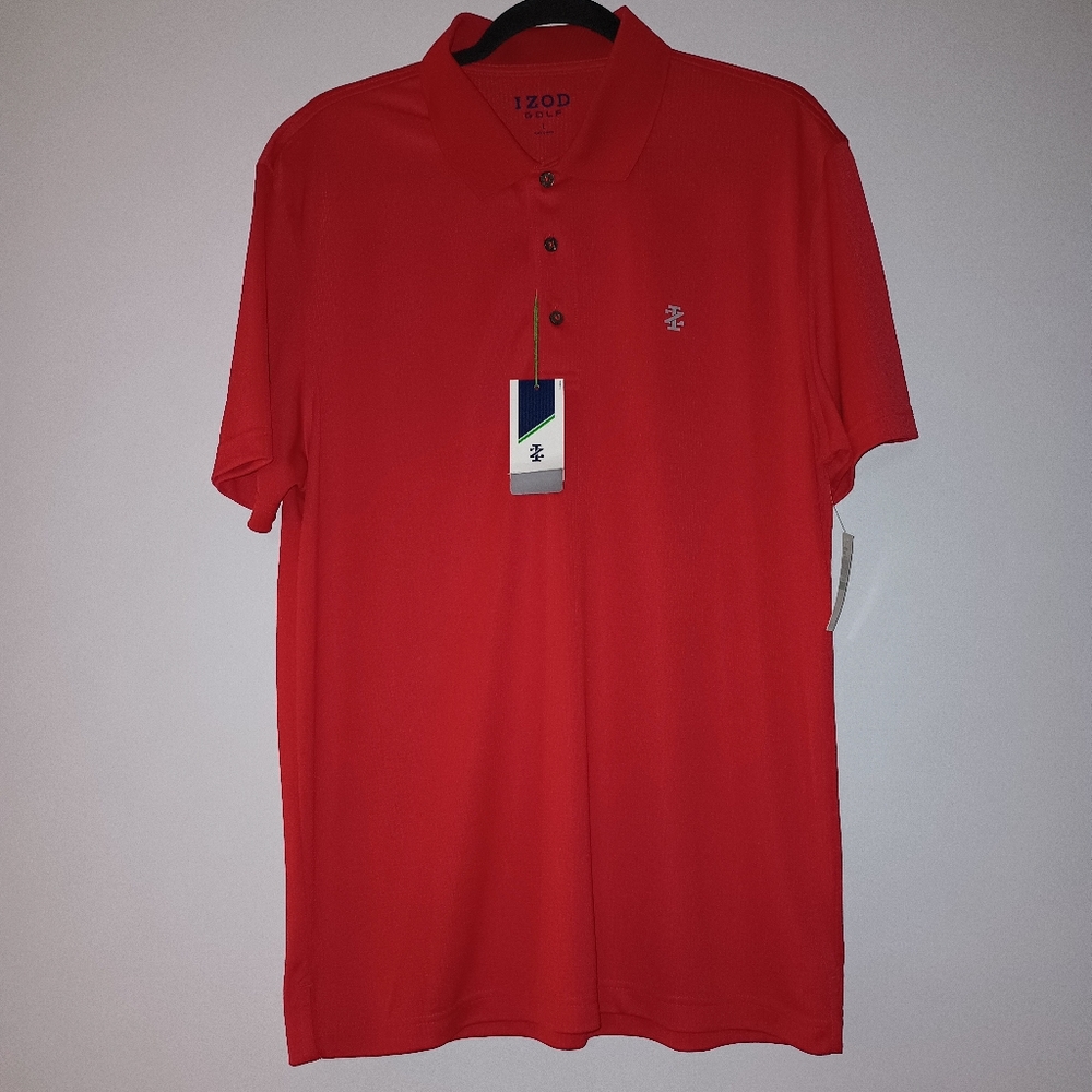 Men's Izod Golf Red‎ Polo Shirt L